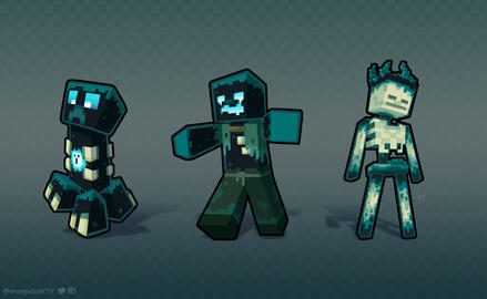 Sculk Creeper, Zombie and Skeleton | Minecraft (2021)